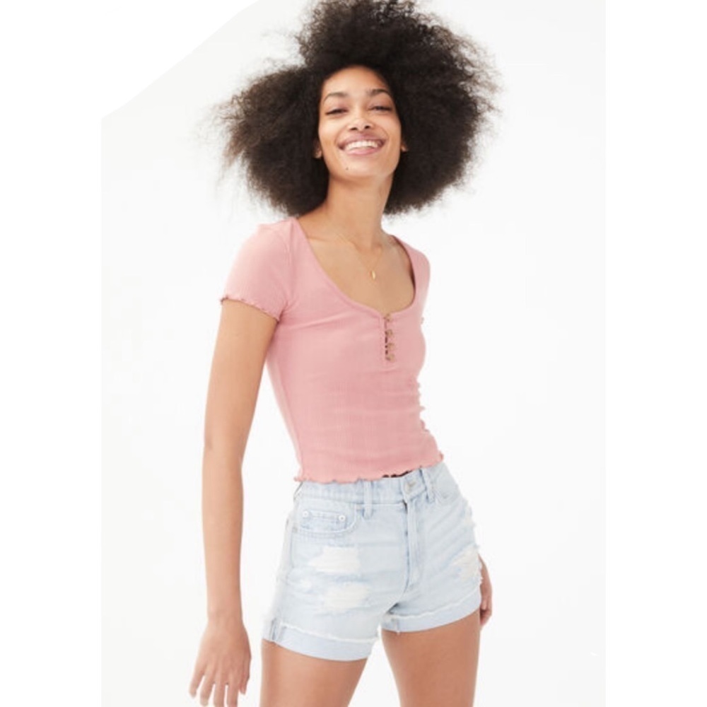 Aeropostale Henley Shrunken Tee